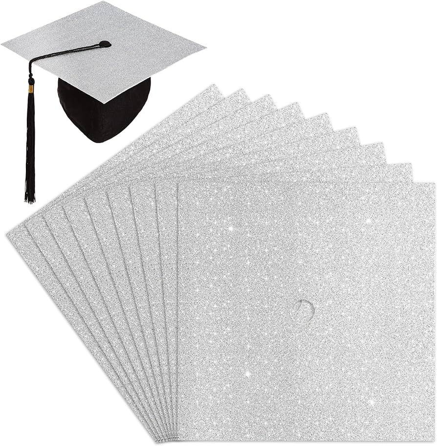 2024 Graduation Cap Decorations, Graduation Cap Topper Blank, 9 Pcs Glitter Heavyweight Premium C... | Amazon (US)