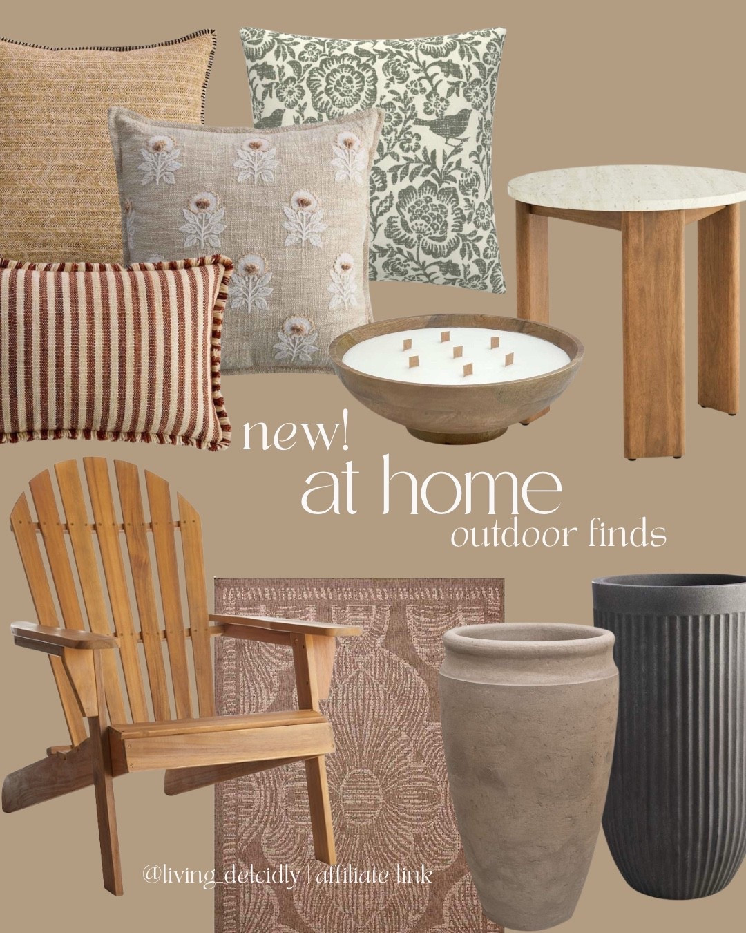 Don’t sleep on At Home, especially with their outdoor finds! They have great look for less options — the grey fluted planter looks just like the popular PB one!

Outdoor Decor | Porch | Patio | Outdoor Rug | Planters | Outdoor Pillows | Outdoor Seating

#LTKHome #LTKSeasonal