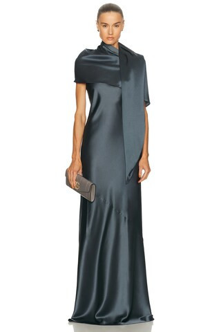 EAVES Sigrun Gown in Grey | FWRD 