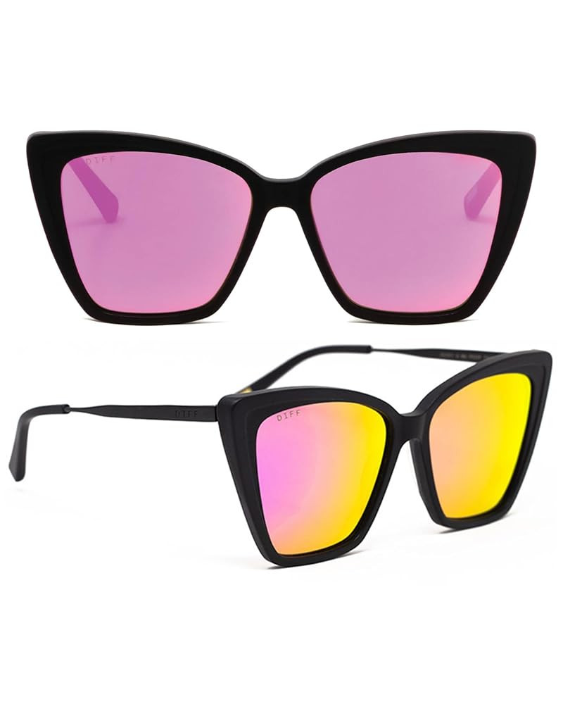 DIFF Becky II Designer Oversized Cat Eye Sunglasses for Women UV400 Protection, Black Fashion Fra... | Amazon (US)