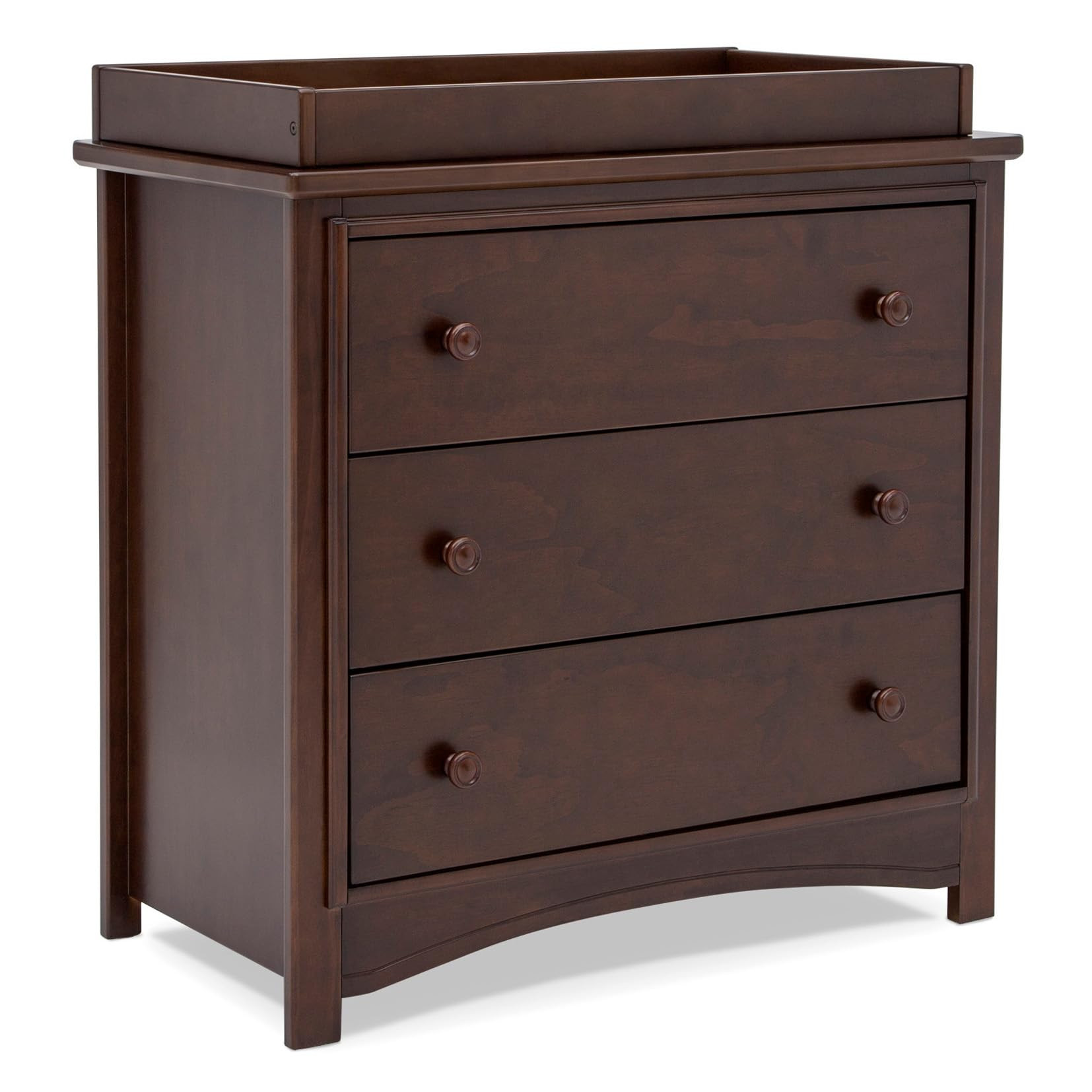 Delta Children Perry 3 Drawer Dresser with Changing Top and Interlocking Drawers, Walnut Espresso | Amazon (US)