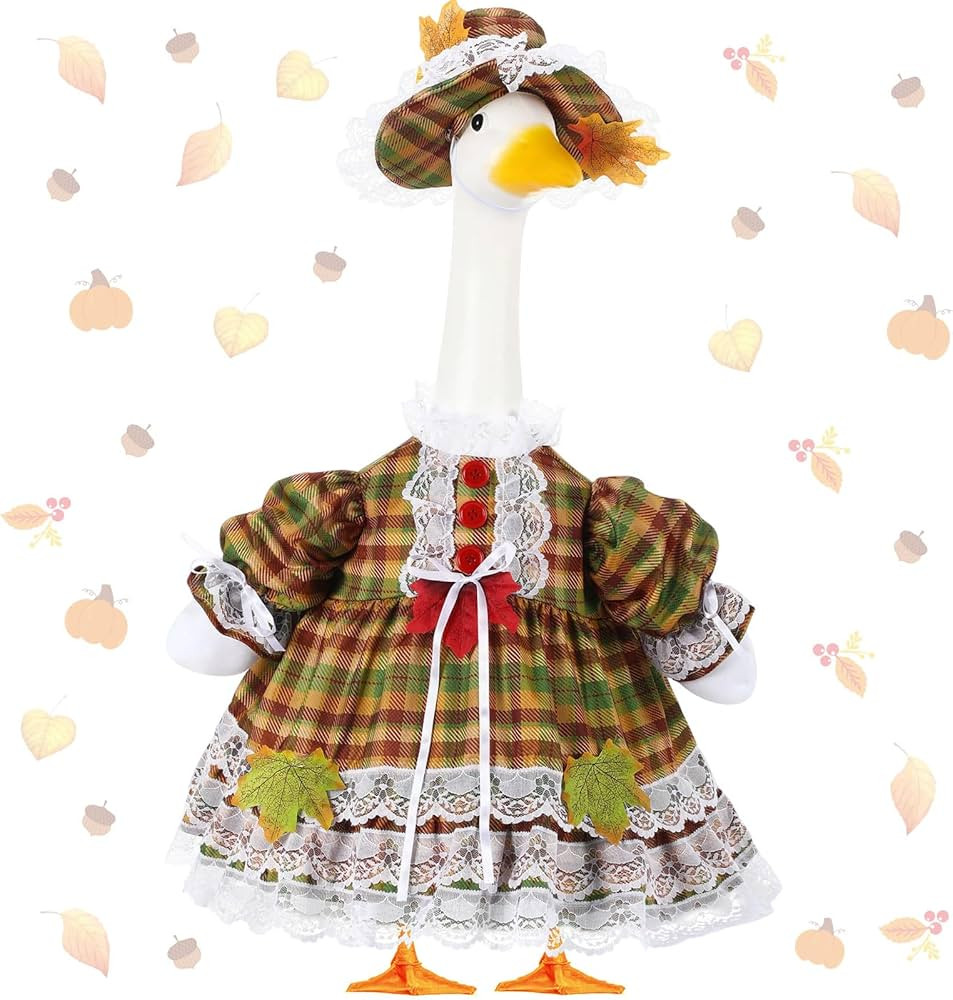 Fall Goose Outfit Maple Porch Goose Costume Fancy Porch Geese Clothes with Wide Hat for 23" Outdo... | Amazon (US)