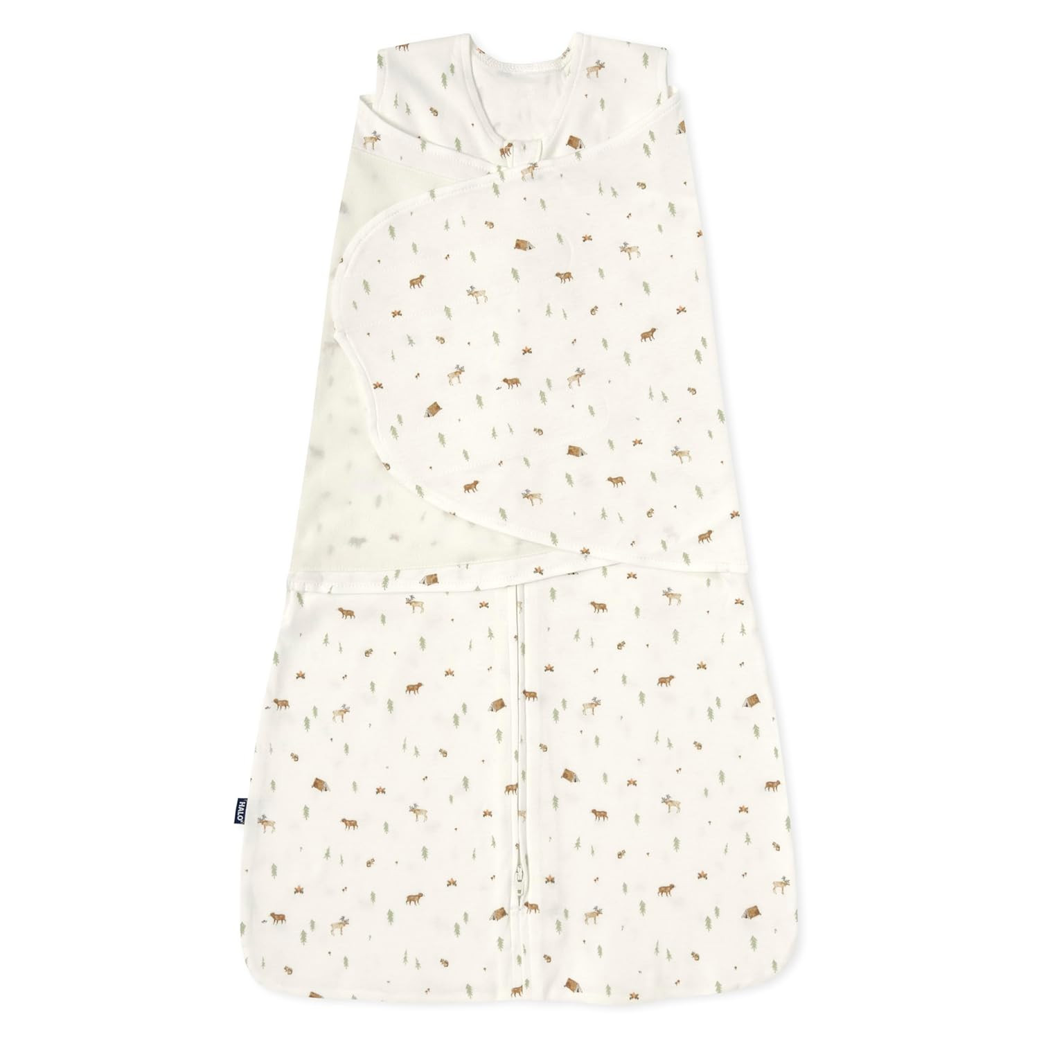 HALO 100% Cotton Sleepsack Swaddle, 3-Way Adjustable Wearable Blanket, TOG 1.5, Campsite, Newborn... | Amazon (US)