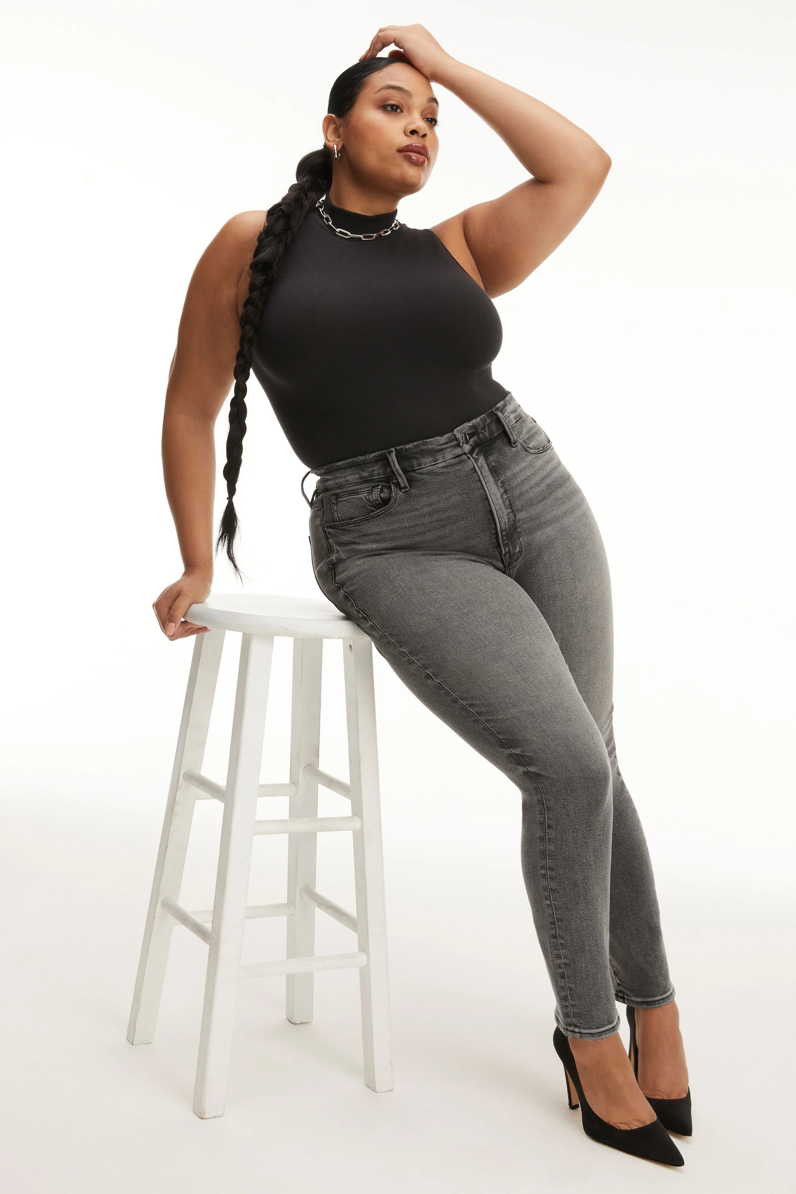 SEAMLESS MOCK NECK BODYSUIT | BLACK001 | Good American