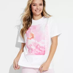 Women's Megan Moroney Cloud 9 Oversized Short Sleeve Graphic T-Shirt - White L | Target