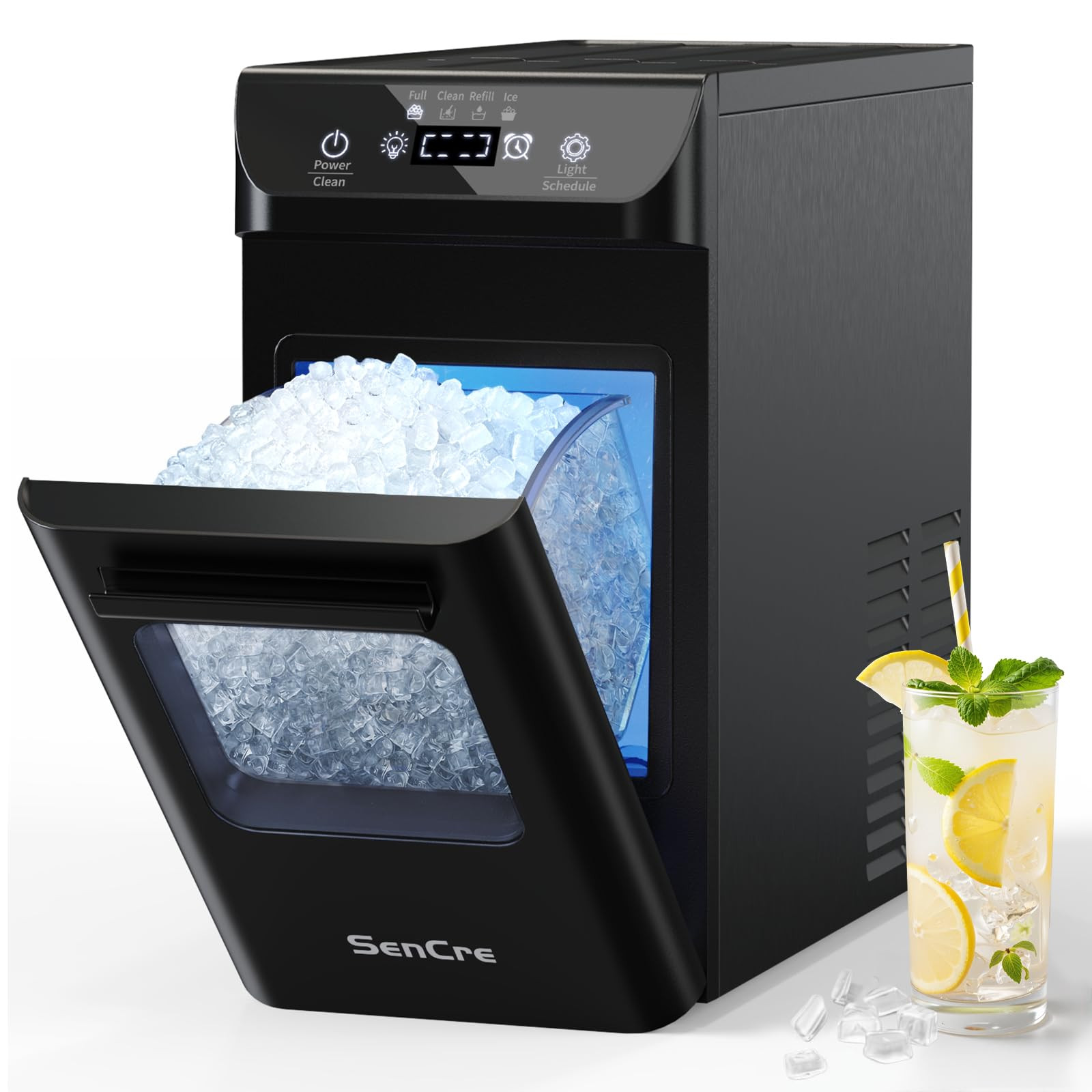 Nugget Ice Maker 44lbs/Day Countertop Ice Maker, Ice Makers with Self-Cleaning & Timer, One-Click... | Amazon (US)