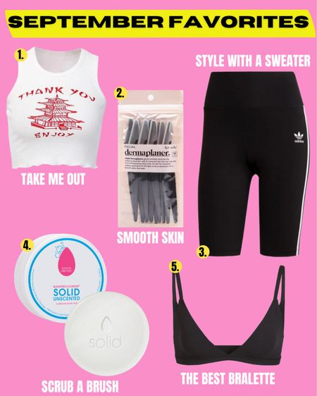 What made the list this month:
1. Take out tank top
2. Dermaplane razors
3. Adidas biker shorts
4. Makeup brush cleaner 
5. Skims bralette

#LTKbeauty #LTKstyletip #LTKfit