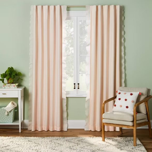 Blackout Pleated Side Ruffle Sheer Overlay Panel - Pillowfort™ | Target