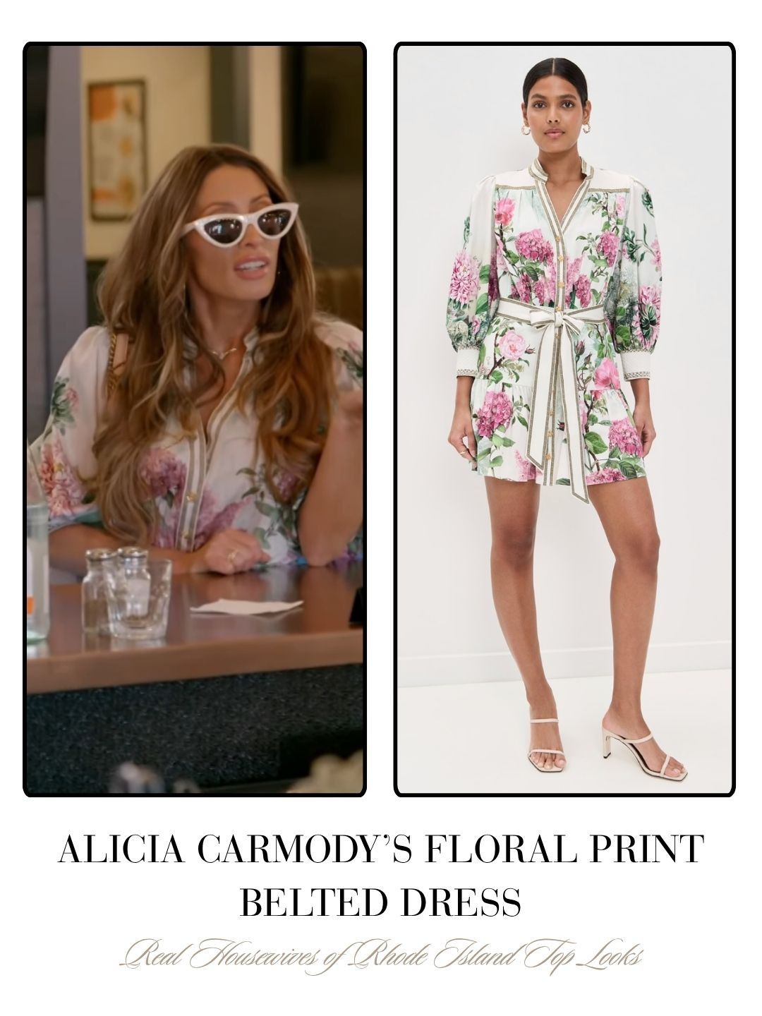 Alicia Carmody's White Floral Belted Dress 

 