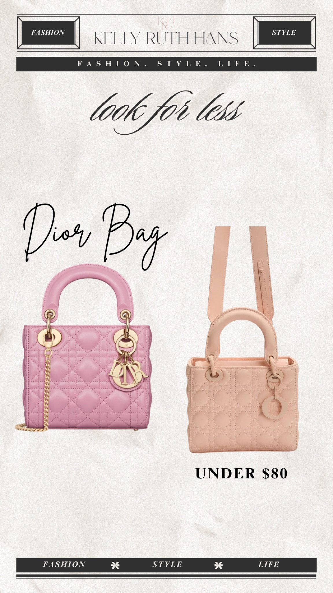 Designer bag look for less 
Designer inspired bag 
Dior inspired bag 