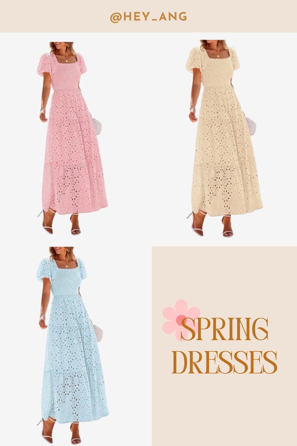 I love maxi dresses for Spring. This one would be great for Easter. I love the smocked top and eyelet details in the sleeves and skirt. Comes in other colors. Would be pretty for a baby shower. 

#LTKootd #LTKTall