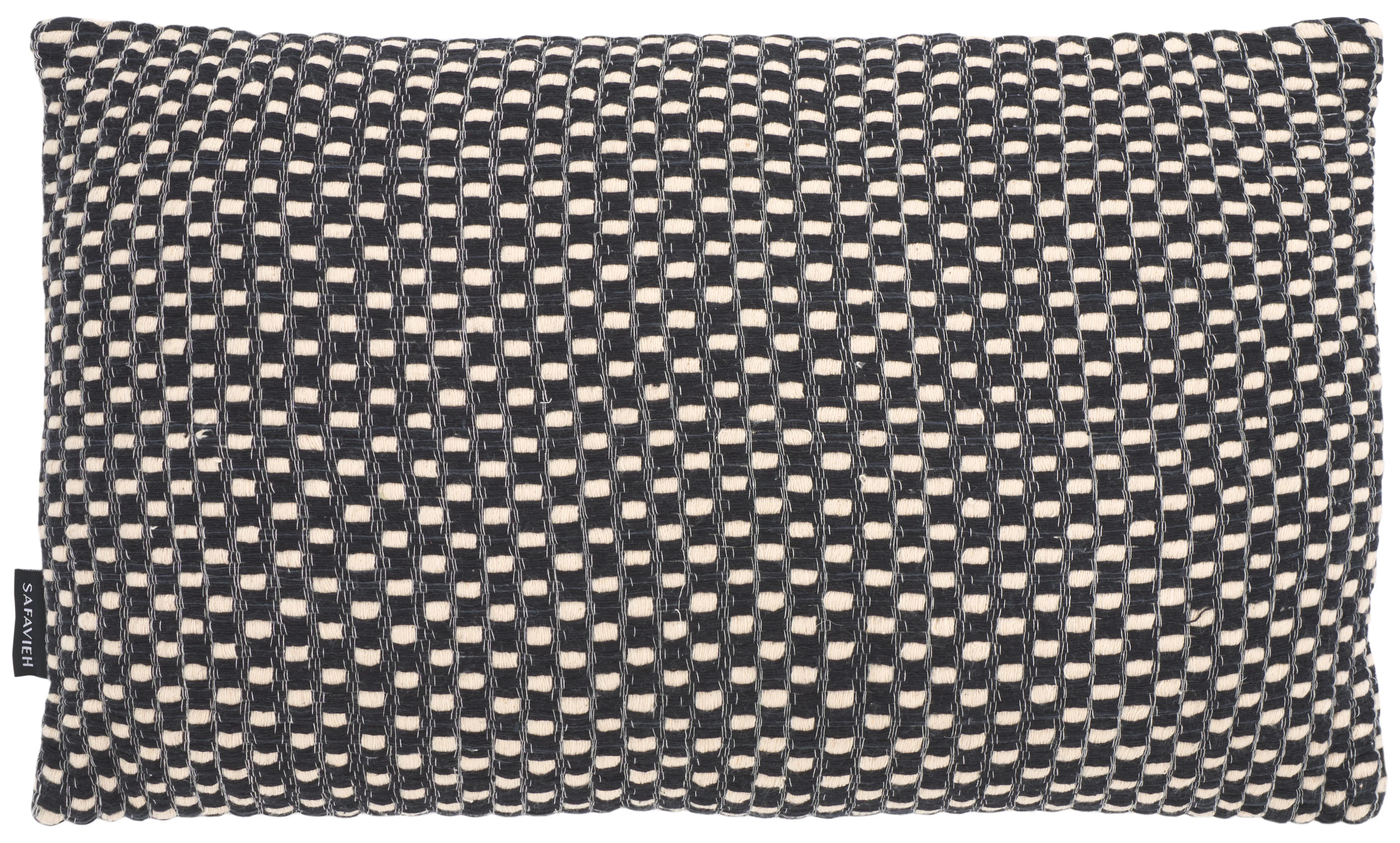 SAFAVIEH Millie 12" x 20" Modern Black/Cream Geometric Cotton Decorative Pillow | Walmart (US)