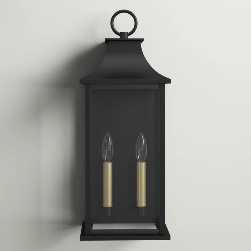 Alletta Dimmable Black Metal Cage Glass Wall Light | Wayfair North America