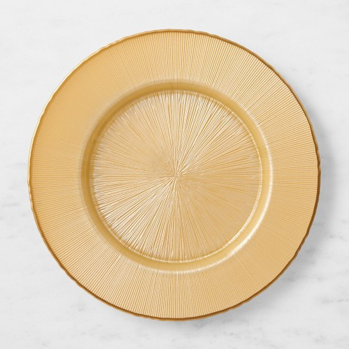 Gold Rim Glass Charger, Gold | Williams-Sonoma
