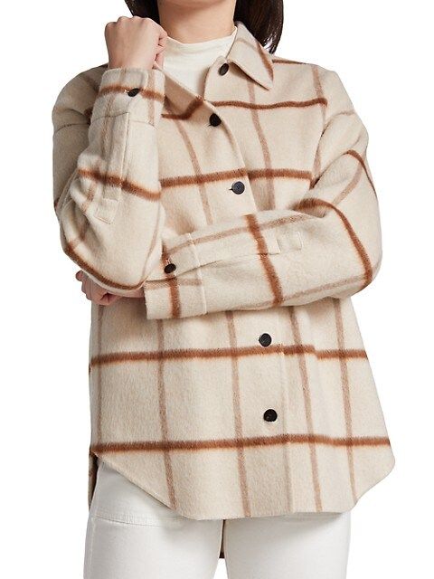 Windowpane Plaid Shacket | Saks Fifth Avenue