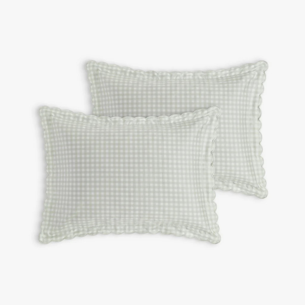 Picnic Gingham Standard Pillowcase Set - Green | Gooselings