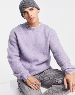 ASOS DESIGN relaxed knitted jumper in lilac | ASOS (Global)