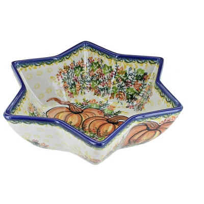 Blue Rose Polish Pottery Harvest Festival Star Bowl | Target