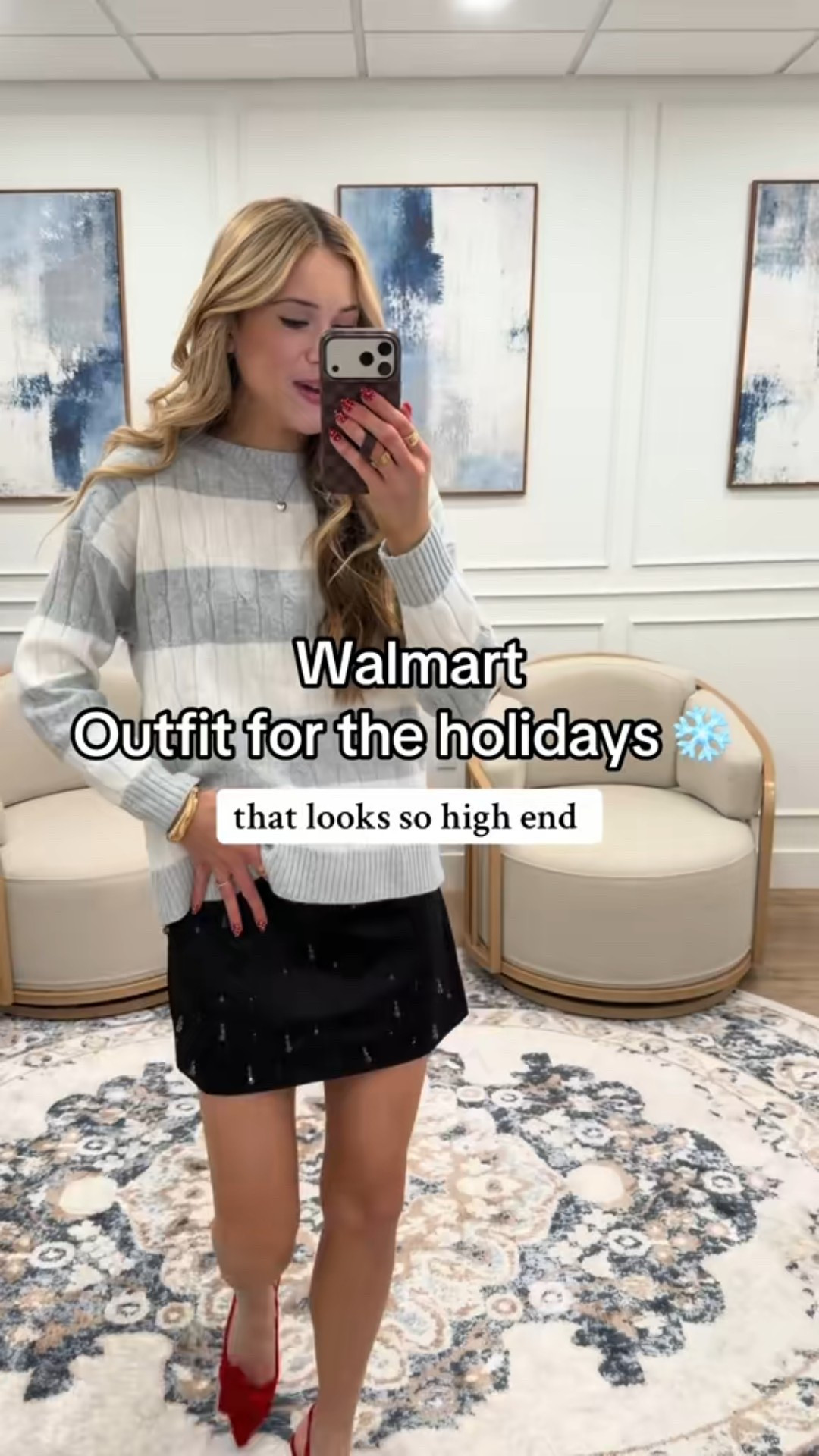 This Walmart sweater is such an easy winter go-to — soft, comfy, and cute enough to dress up or down. I’m wearing a small and love the relaxed fit. Would be so cute for holiday gatherings or even a casual NYE at home. 🎁

#LTKHoliday #LTKTall #LTKFindsUnder50
