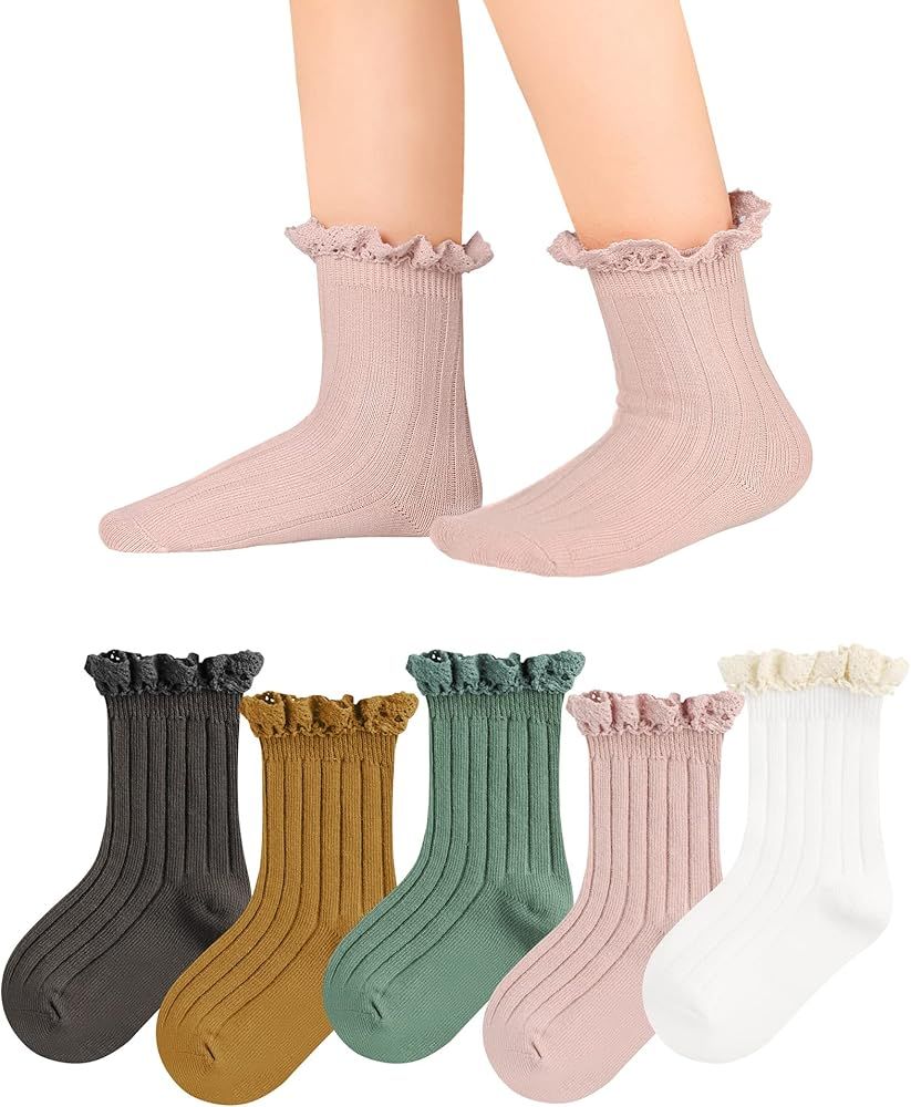 Witwot Baby Girls Boys Ruffles Ankle Socks Toddler Cotton Dress Sock 6M - 7Y | Amazon (US)