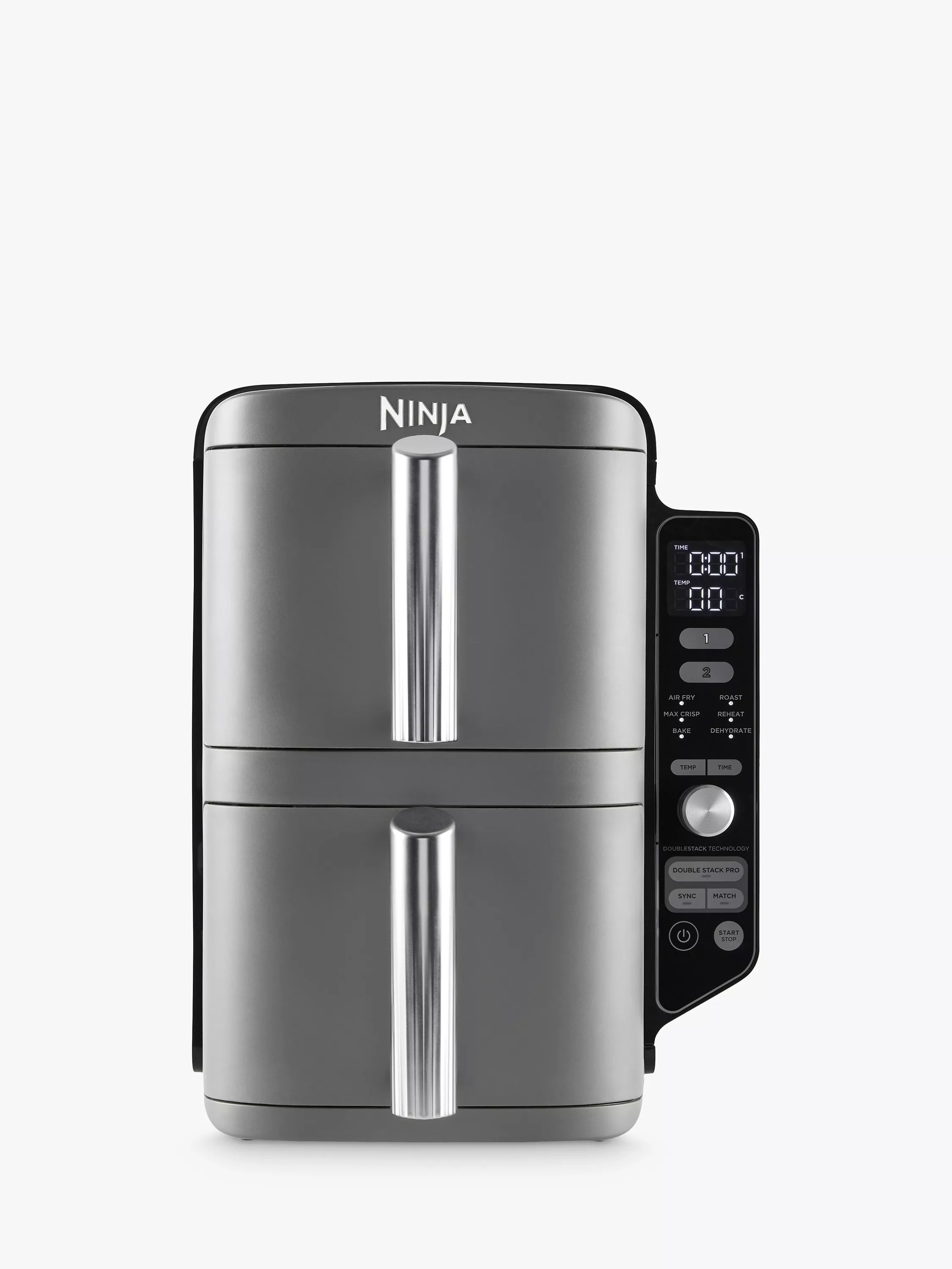 NinjaDouble Stack XL 2-Drawer Air Fryer, Grey | John Lewis (UK)