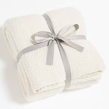 CYMULA Knit Throw Blanket for Couch Cream White-Super Soft Lightweight Plush Fuzzy Fluffy Cozy Bl... | Amazon (US)