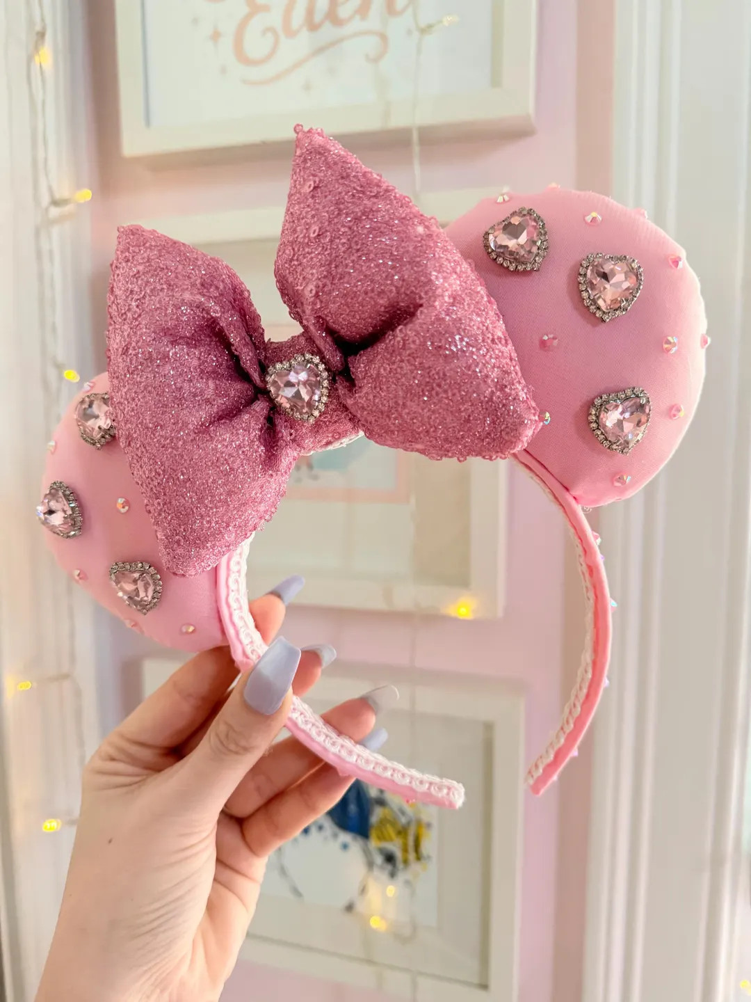 Heart Rhinestone Mouse Ears - Etsy | Etsy (US)