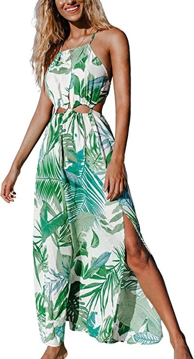 Cupshe Women's Leafy Cutout Maxi Sleeveless Dress - Walmart.com | Walmart (US)