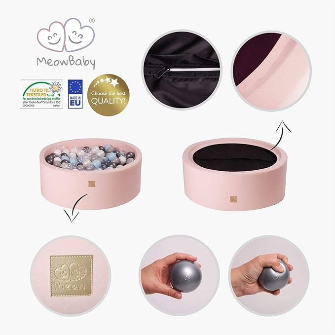 MEOWBABY Foam Ball Pit 35 x 11.5 in /No Balls Round Ball Pool for Baby Kids Soft Children Toddler... | Amazon (US)