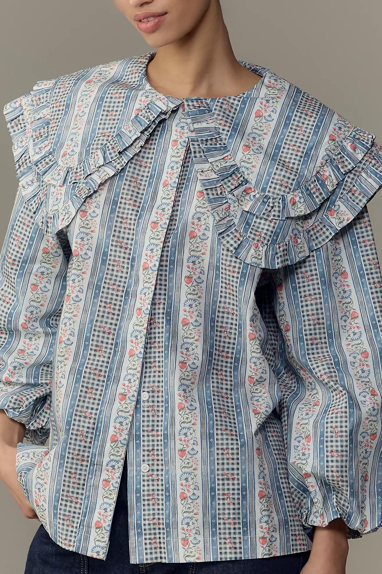 Damson Madder Lois Double Collar Blouse | Anthropologie (US)