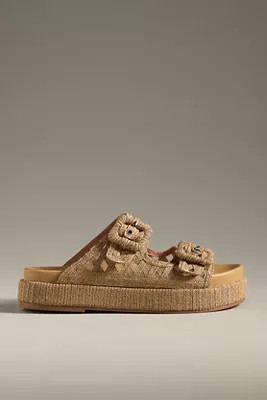 Bibi Lou Raffia Platform Slide Sandals | Anthropologie (US)