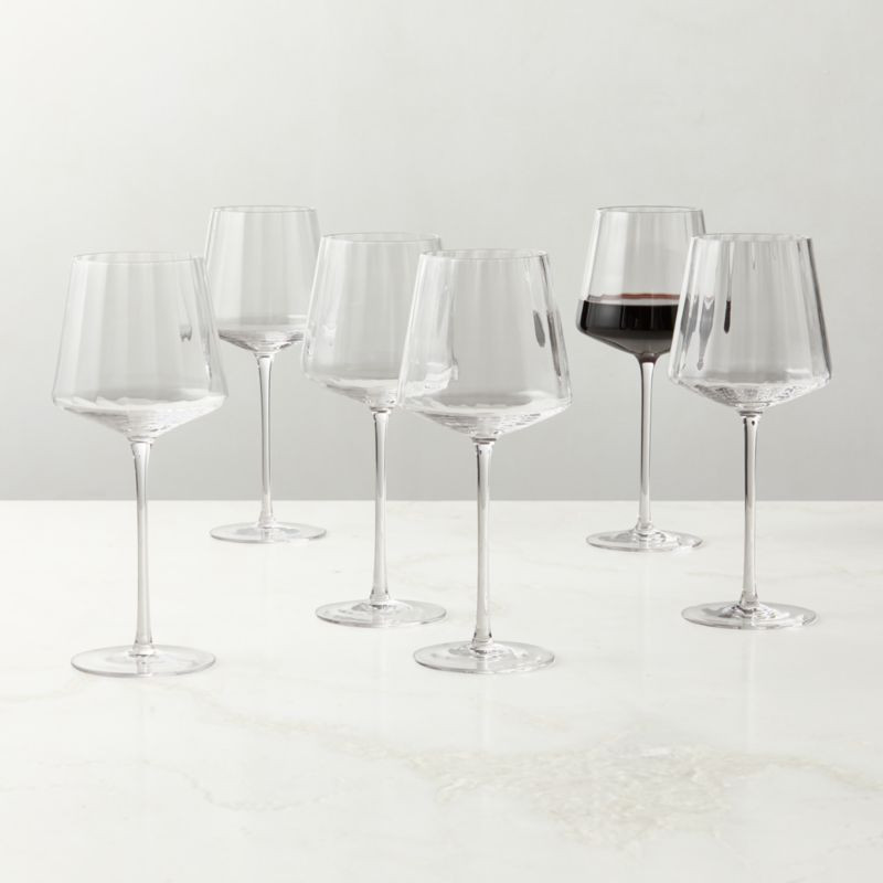Muse Optic Fluted Red Wine Glasses Set of 6 + Reviews | CB2 | CB2