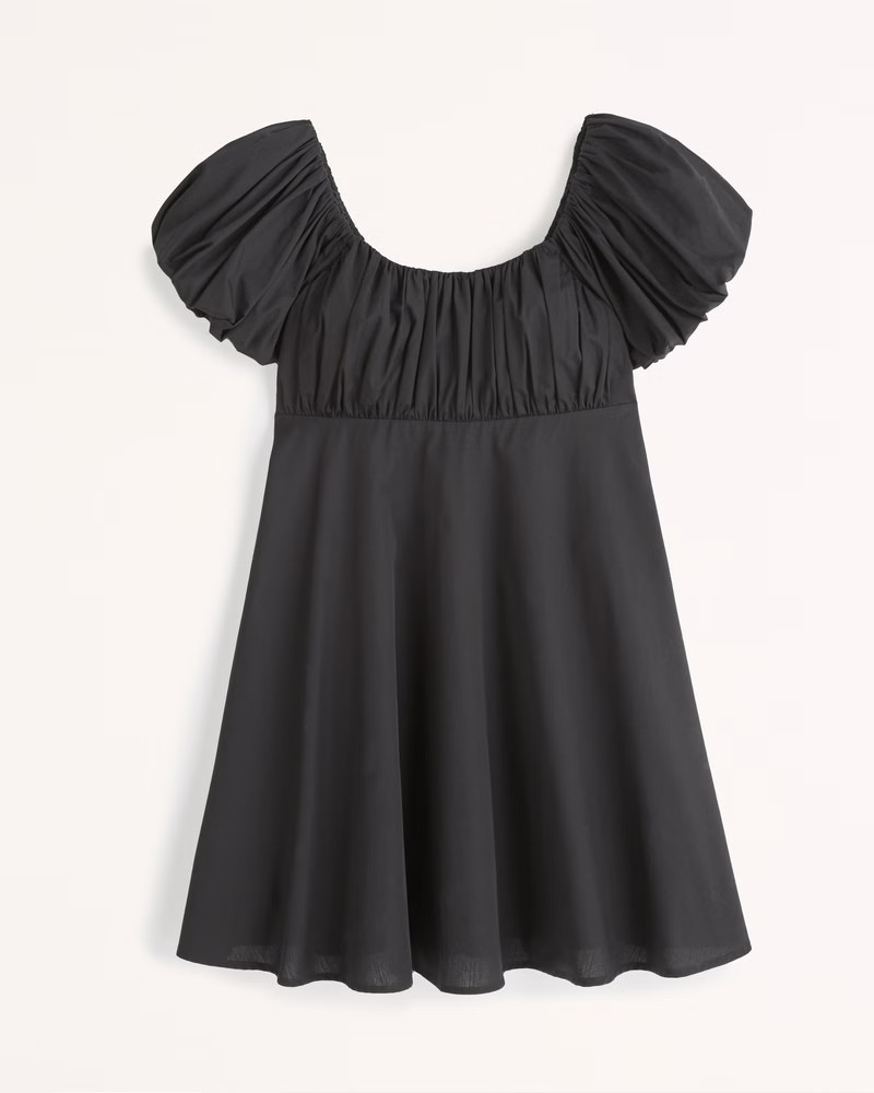 Ruched Puff Sleeve Mini Dress | Abercrombie & Fitch (US)