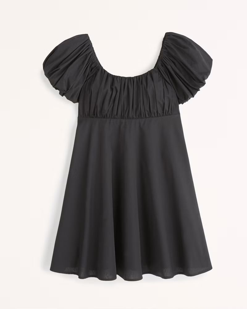 Women's Ruched Puff Sleeve Mini Dress | Women's Dresses & Jumpsuits | Abercrombie.com | Abercrombie & Fitch (US)