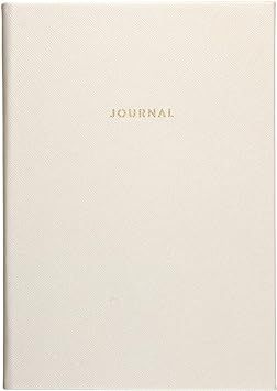 Eccolo Lined Journal Notebook, Hard Cover, White Saffiano, 256 Ruled Pages, Medium 5.75-x-8.25 in... | Amazon (US)