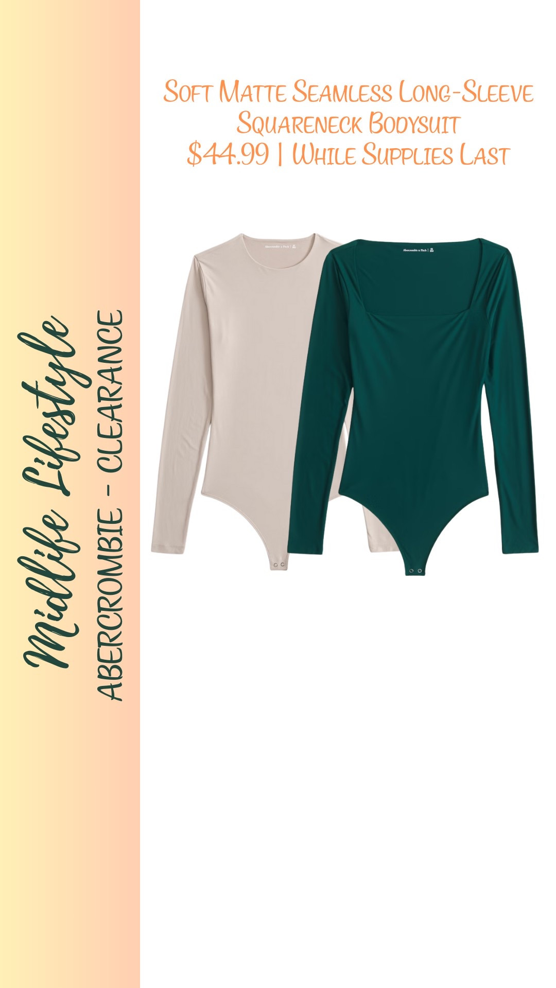 ✨ Abercrombie Soft Matte Seamless Long-Sleeve Squareneck Bodysuit ✨

Sleek, smooth, and on clearance for $44.99! 😍 The perfect fit for layering or wearing solo.

🛍️ Don’t miss out – while supplies last!

#Abercrombie #Bodysuit #SoftMatte #ClearanceFind #FashionDeal #LTKsale #StyleStaple #SaleAlert


#LTKSaleAlert #LTKFindsUnder50