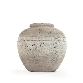 Zentique Stone-Like Terracotta Taupe Large Decorative Vase 8489L A344 | The Home Depot
