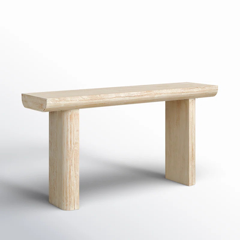 Bergamot 63" Distressed White Narrow Console Table | Wayfair North America
