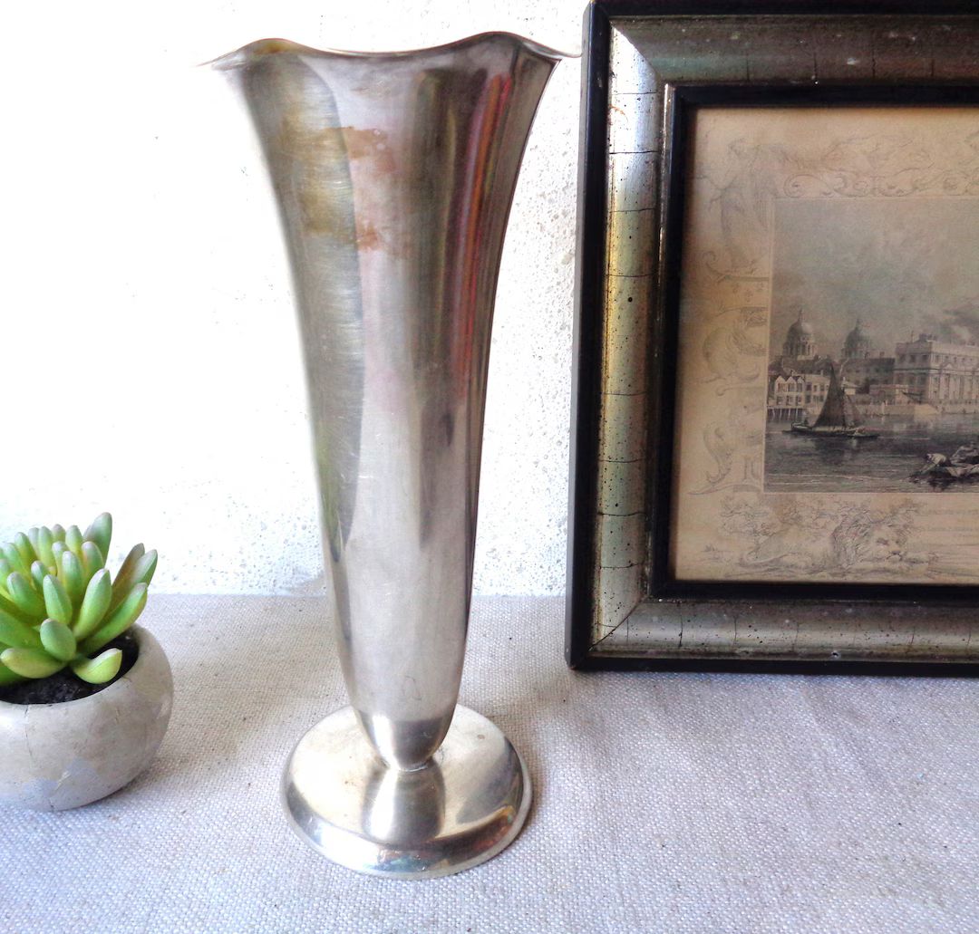 Vintage Silver Vase Trumpet Flare Ikora Germany Plated Metal - Etsy | Etsy (US)