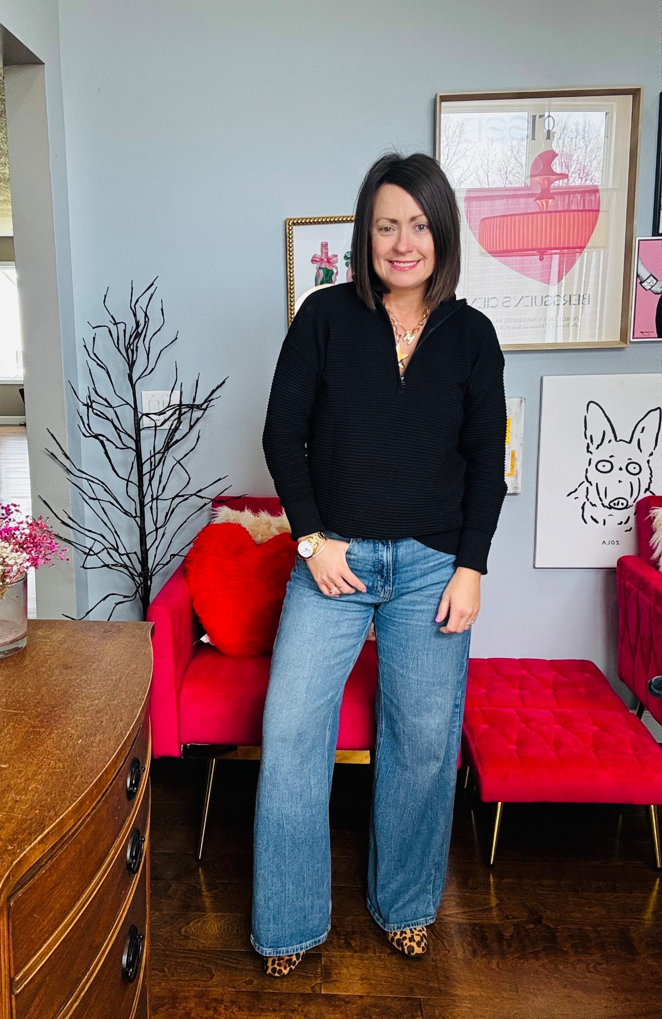 Monday’s OOTD

Wide leg jeans and black ribbed cardigan with leopard Mary janes

#LTKOver40 #LTKootd #LTKTall