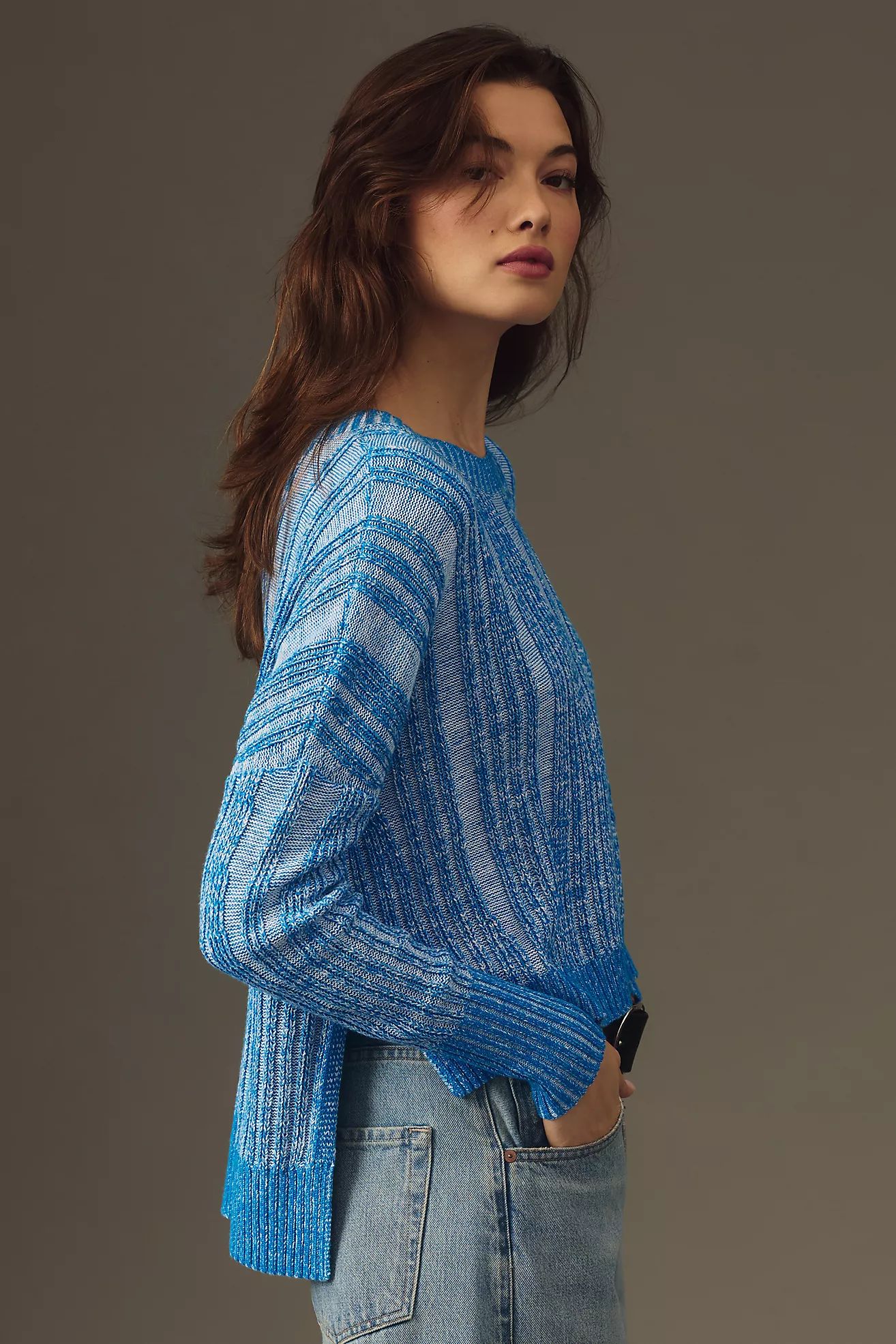 Pilcro Textured High-Low Pullover Sweater | Anthropologie (US)