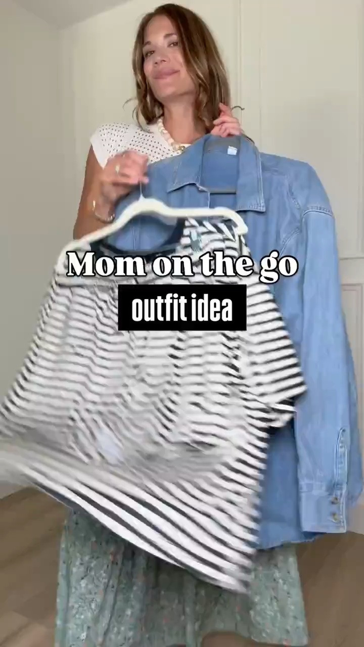 An easy mom-on-the-go outfit that checks both boxes: comfortable enough for a busy day but still really cute. Love the mix of stripes, denim and the printed skirt!

mom on the go, casual outfit, everyday style, striped top, denim jacket, printed skirt, tall girl style, mom style, casual fashion, easy outfit, stangandco

#LTKootd #LTKmomlife #LTKTall
