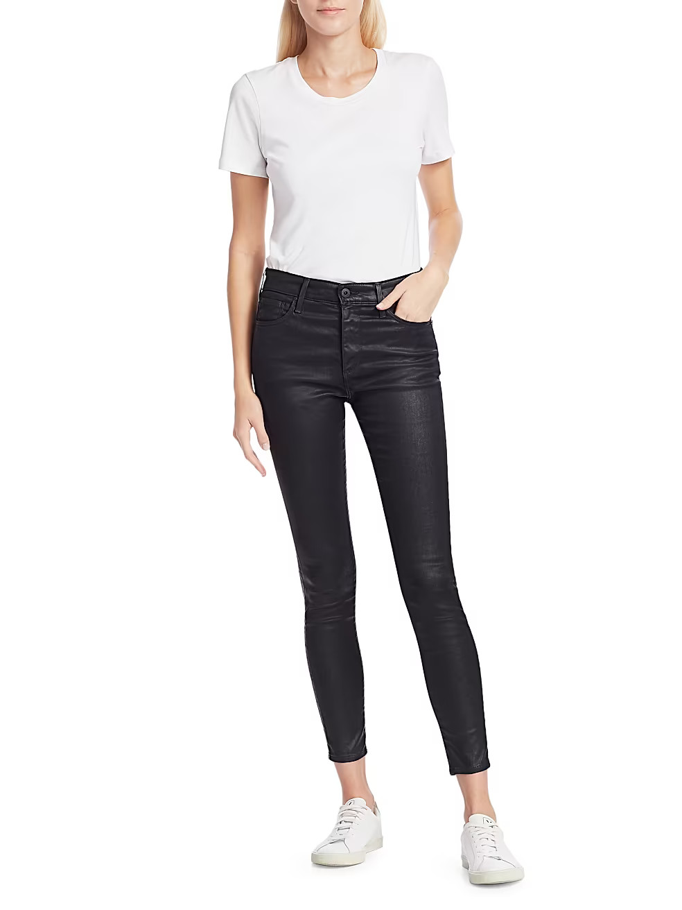 Farrah High-Rise Ankle Faux Leather Skinny Pants | Saks Fifth Avenue