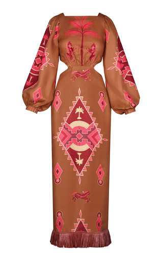 Geometric Horizon Linen Maxi Dress | Moda Operandi (Global)