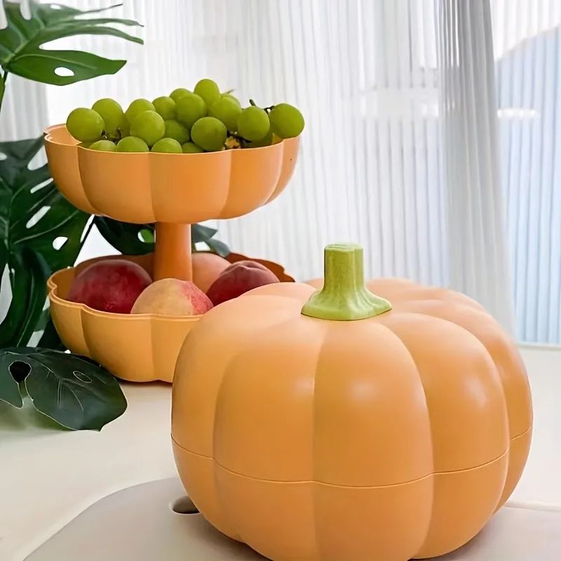 Delightful 2-Tier Pumpkin Snack Server - Perfect for Halloween Parties! | Temu Affiliate Program