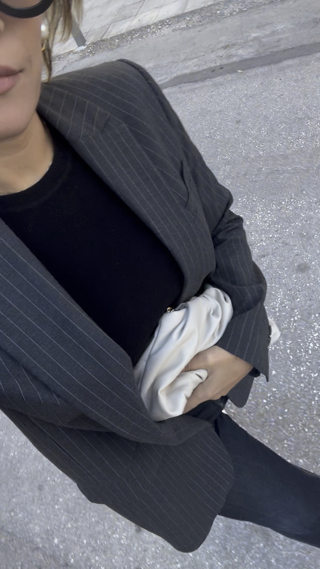 Smart casual city strolls from meetings to lunch with friends 

#casual #smartcasual #autumn #greybkazer #pinstripe #oversizedblazer #denim #darkdenim #darkjeans #straightjeans #slouchybag #pouch #croptop #blackknittop #knitcroptop #kittenheels #whitekittenheel #blacksunglasses #roundsunglasses #autumnoutfits #jeans #workwear

#LTKautumn #LTKstyletip #LTKworkwear