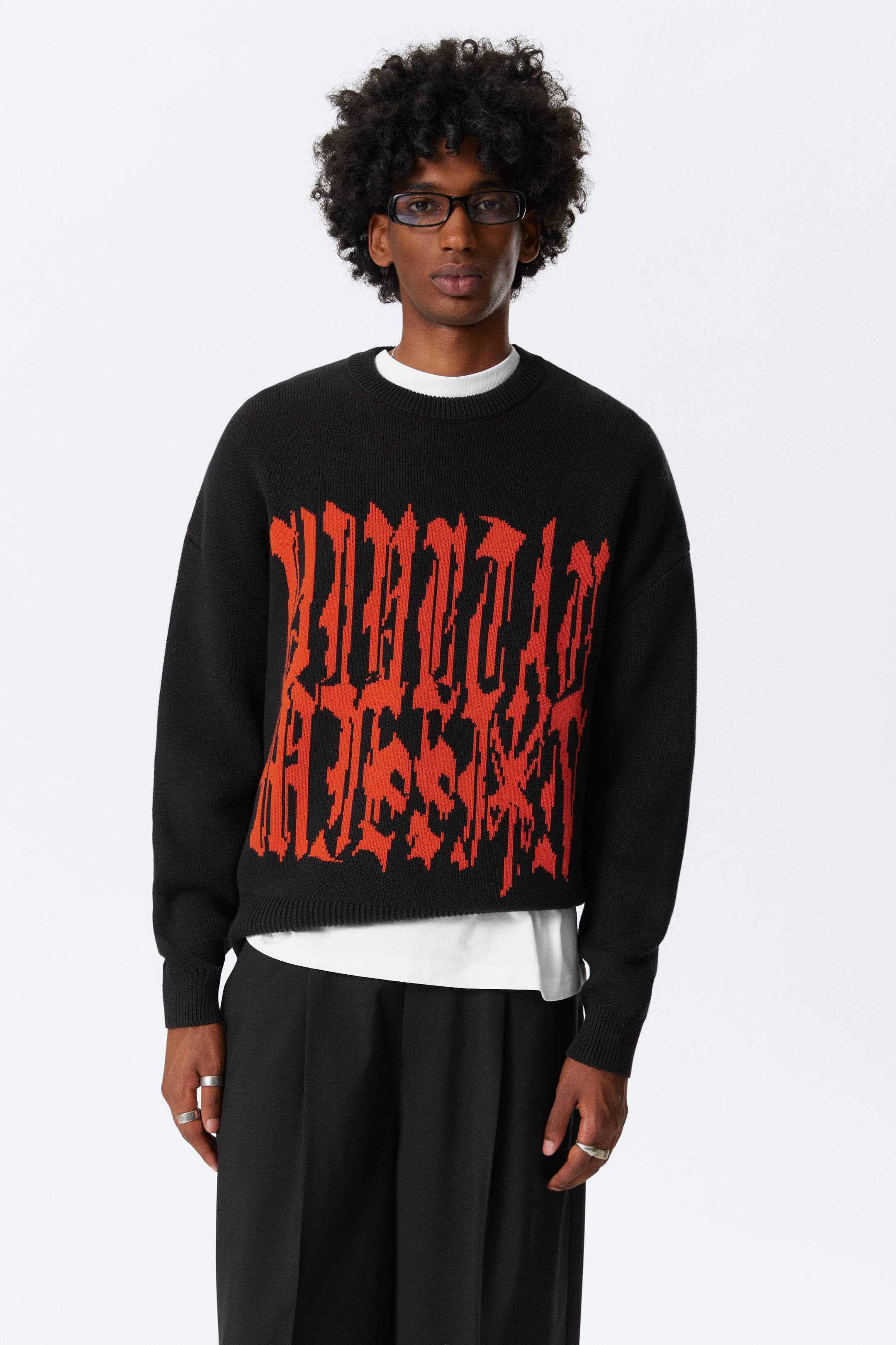 Oversized Graphic Cotton Knit Sweater | H&M (UK, MY, IN, SG, PH, TW, HK)