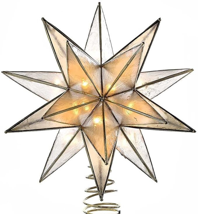 Kurt Adler UL3135 Gold Sputnik Capiz Treetop | Amazon (US)