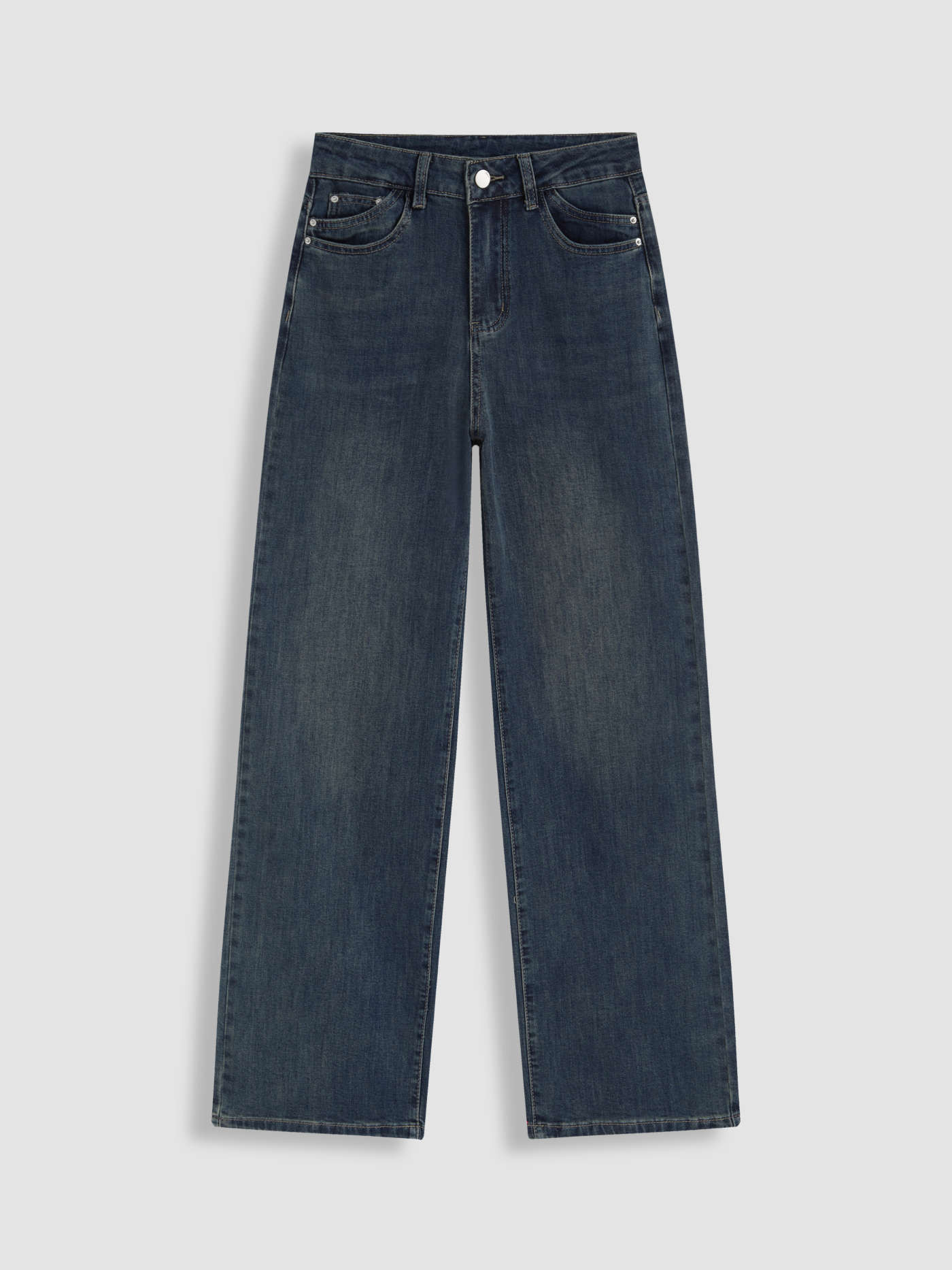 Denim High Rise Straight Leg Jeans | Cider