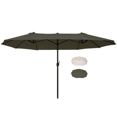Extra Large 15 ft Patio Umbrella, Double-Sided Large Outdoor Umbrella with Crank Handle and Air Vents for Backyard, Deck, Pool, Market | Target